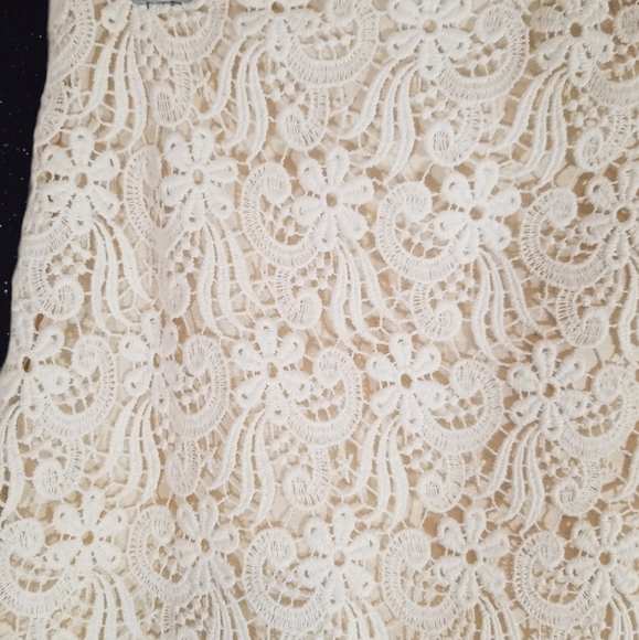 Zara Woman Laced cream beige mini Skirt. L - Picture 3 of 10